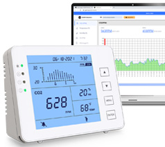 GZAIR 1200P-White Indoor CO2 Meter Data Logger Carbon Dioxide Detector CO2 Monitor with Auto-calibration Function - GZAIR